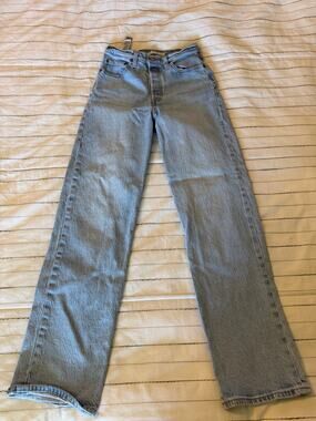 Levi's Ribcage Straight Light Wash High-Rise Jeans